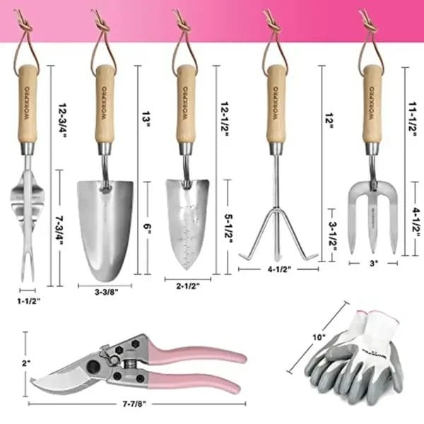 Gardening Kit - Stainless Steel Tools with Tote Bag - Image 3