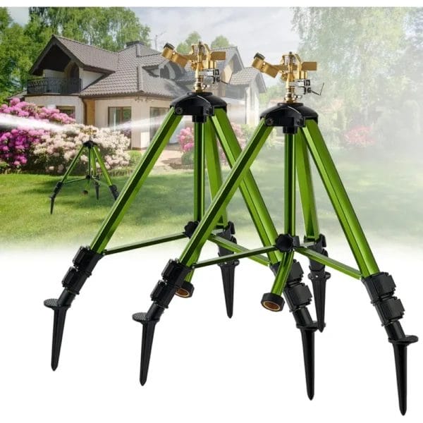 Gardening Kit - 2-Piece Tripod Sprinkler, Brass, 270