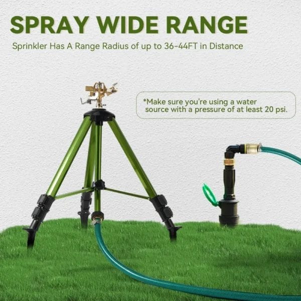 Gardening Kit - 2-Piece Tripod Sprinkler, Brass, 270 - Image 2