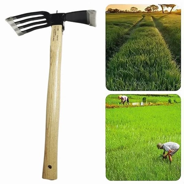 Gardening Kit: Wooden Handle Hoe & Cultivator - Image 3