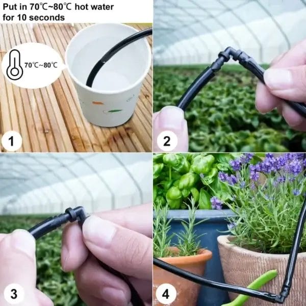 Gardening Kit: 204Pcs Barbed Drip Irrigation Connectors - Image 3