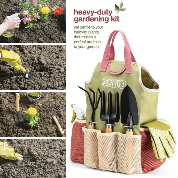 Gardening Kit: 10-Piece Tool Set with Bag and Gloves - Image 3