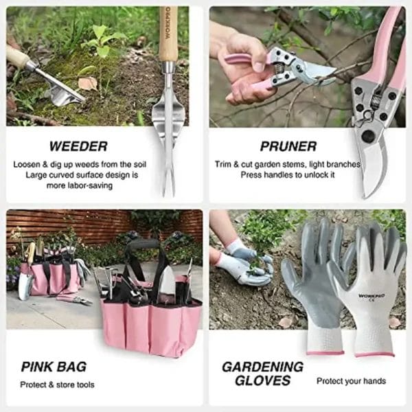 Gardening Kit - Stainless Steel Tools with Tote Bag - Image 5