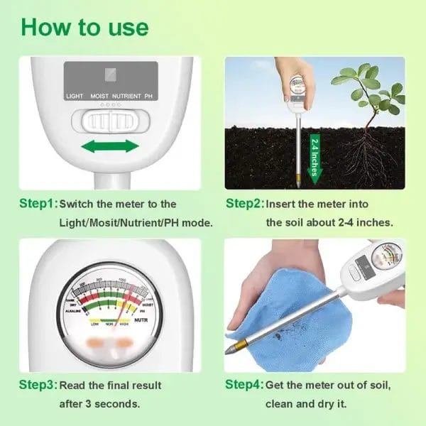 Gardening Kit: 4-in-1 Soil Moisture & PH Tester - Image 5