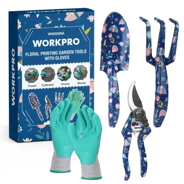 Gardening Kit 4PCS Aluminum Tools with Gloves and Box